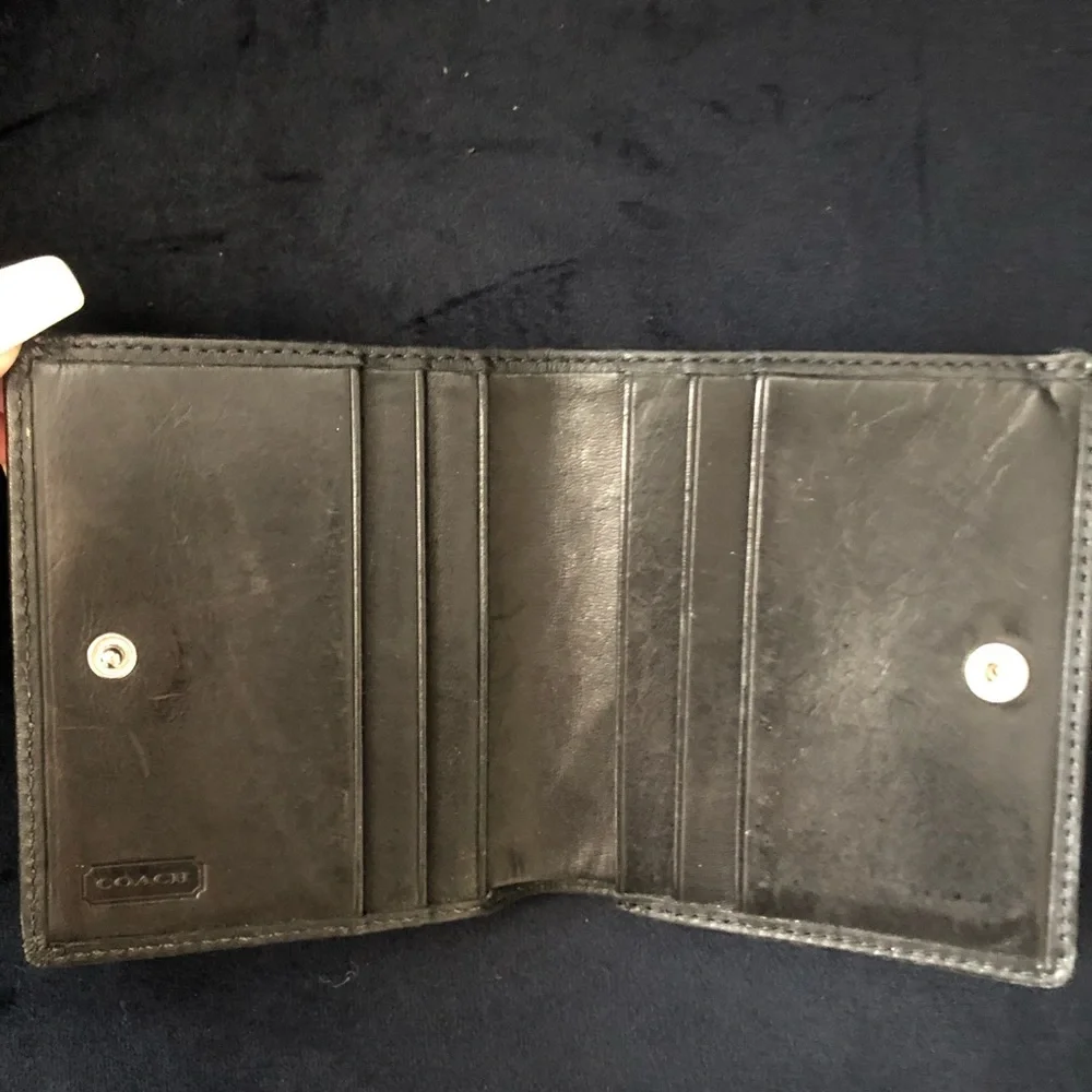 COACH Black Genuine Leather Bifold Wallet - Picture 5 of 7